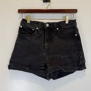 Madewell Women's Black High Rise Denim Shorts Summer Sz 25